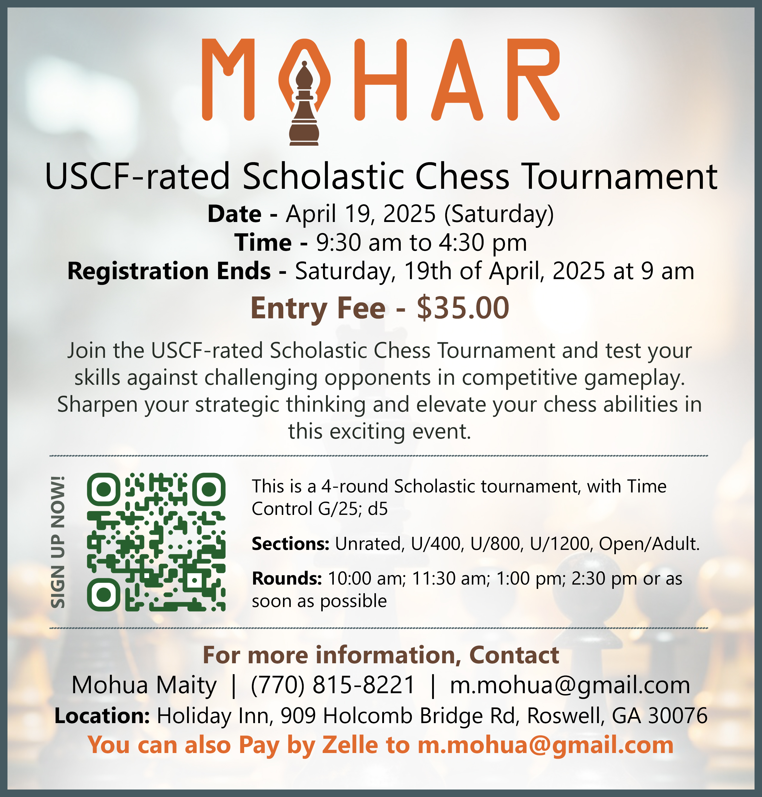 USCF-rated Scholastic Chess Tournament