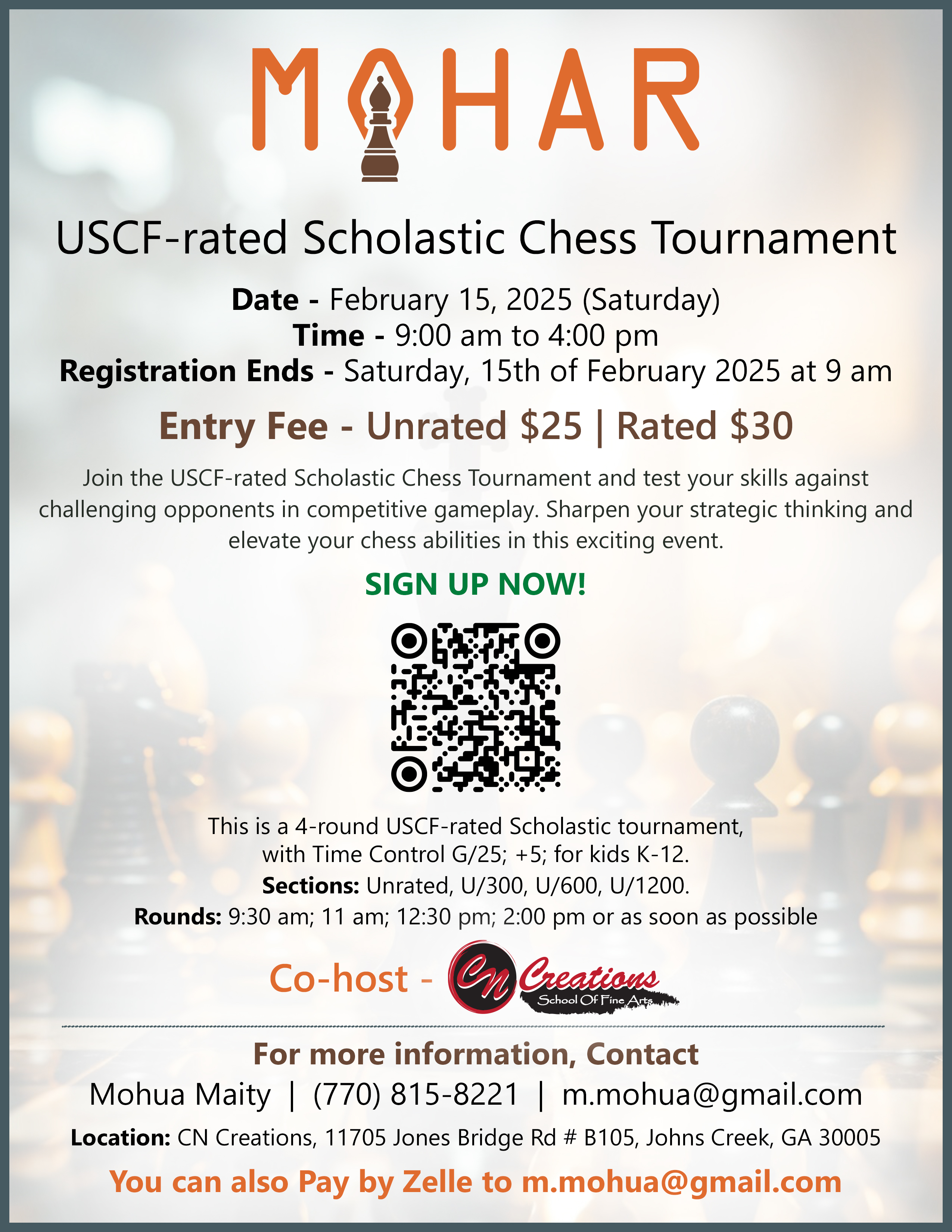 USCF-rated Scholastic Chess Tournament