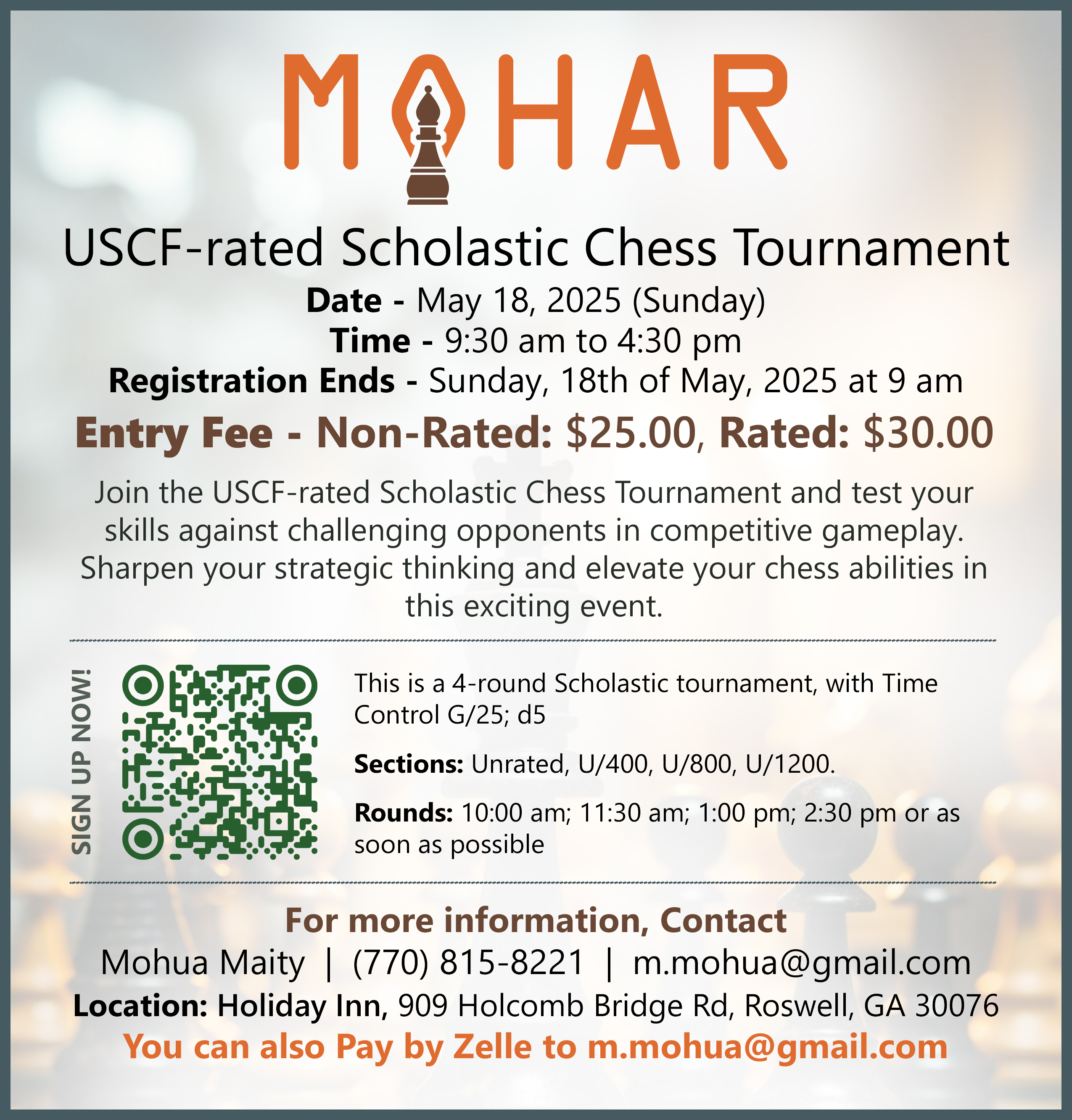USCF-rated Scholastic Chess Tournament