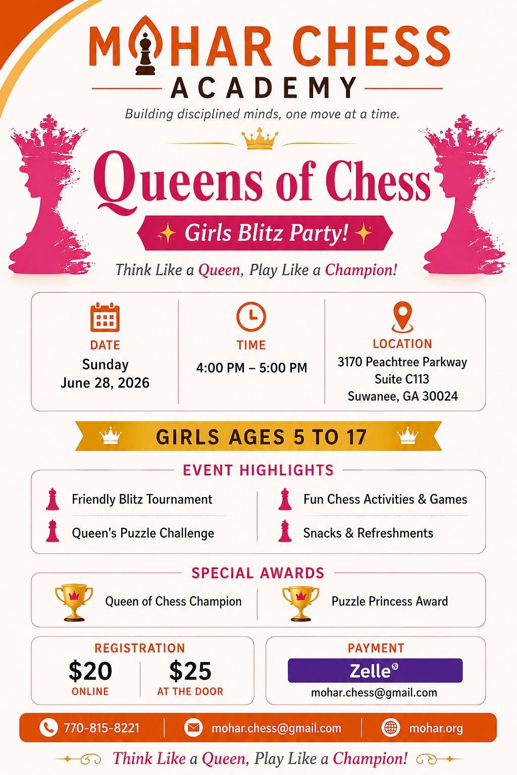 MoharChess event flyer 4
